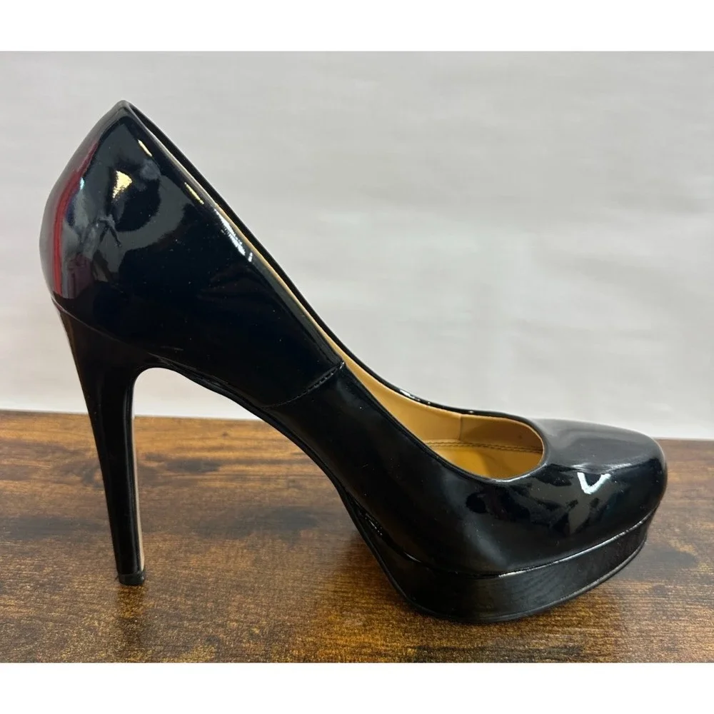Chinese Laundry Black Patent Platform Pumps Stiletto Heel Elegant Classy Size 11 - Picture 3 of 15
